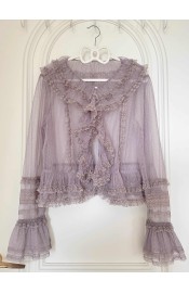Gloaming About Tulips Dotted Tulle Cardigan(Reservation/6 Colours/Full Payment Without Shipping)